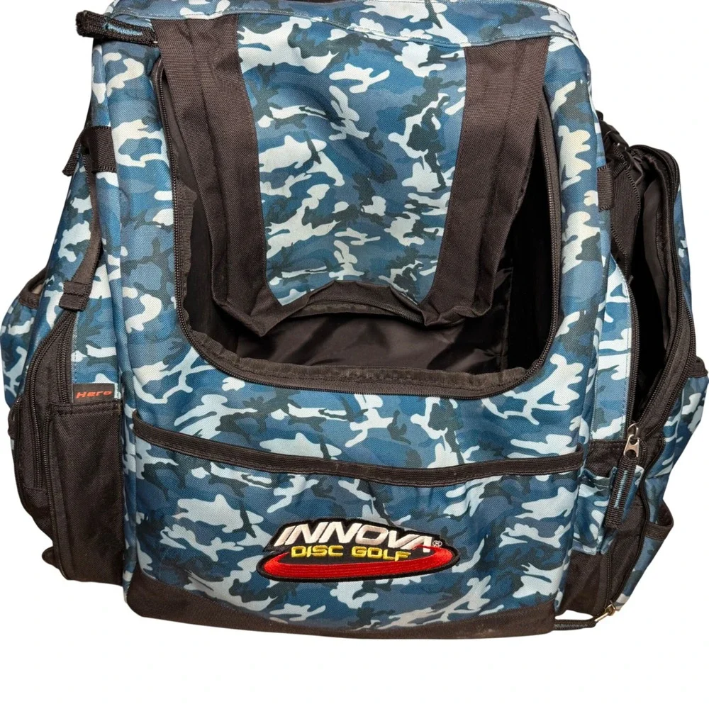 Innova Disc Golf Backpack Blue Camo HeroPack Padded Straps Bag